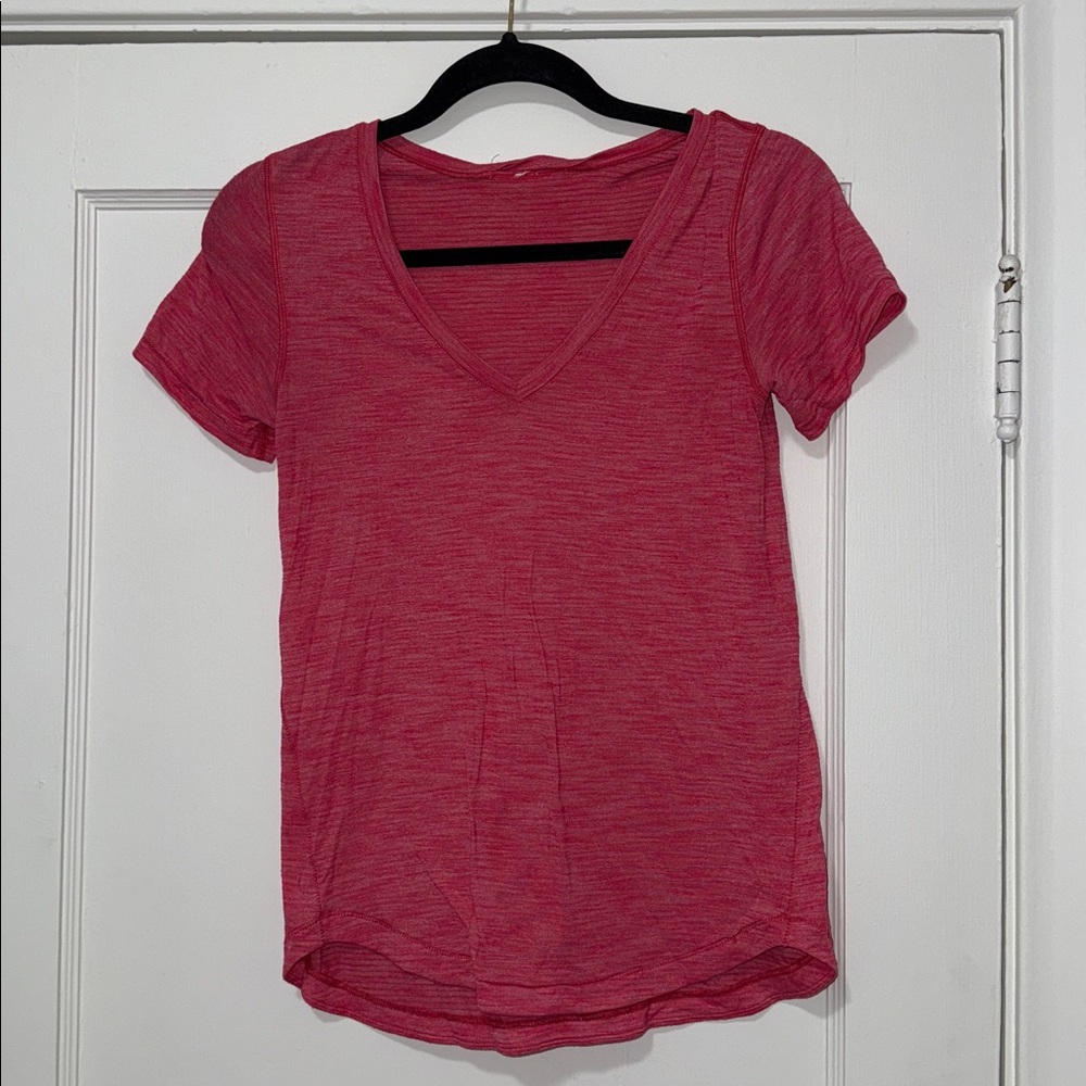 LULULEMON salmon pink V-Neck T-Shirt
